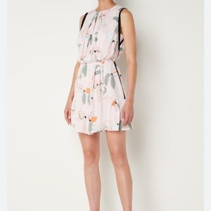 REISS JACQUELINE LEAF PRINT MINI DRESS